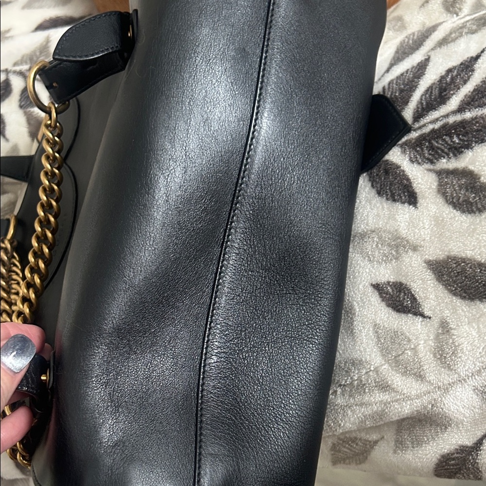 GUCCI WOMENS BACKPACK EUC Dark Gold-Gunmetal Hardwear and Chain - Picture 10 of 10